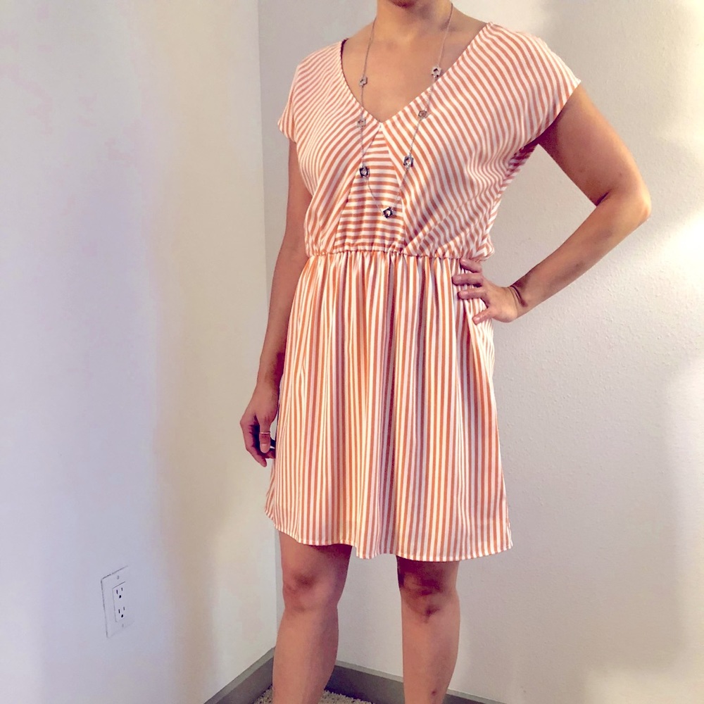 Striped V-Neck Dress